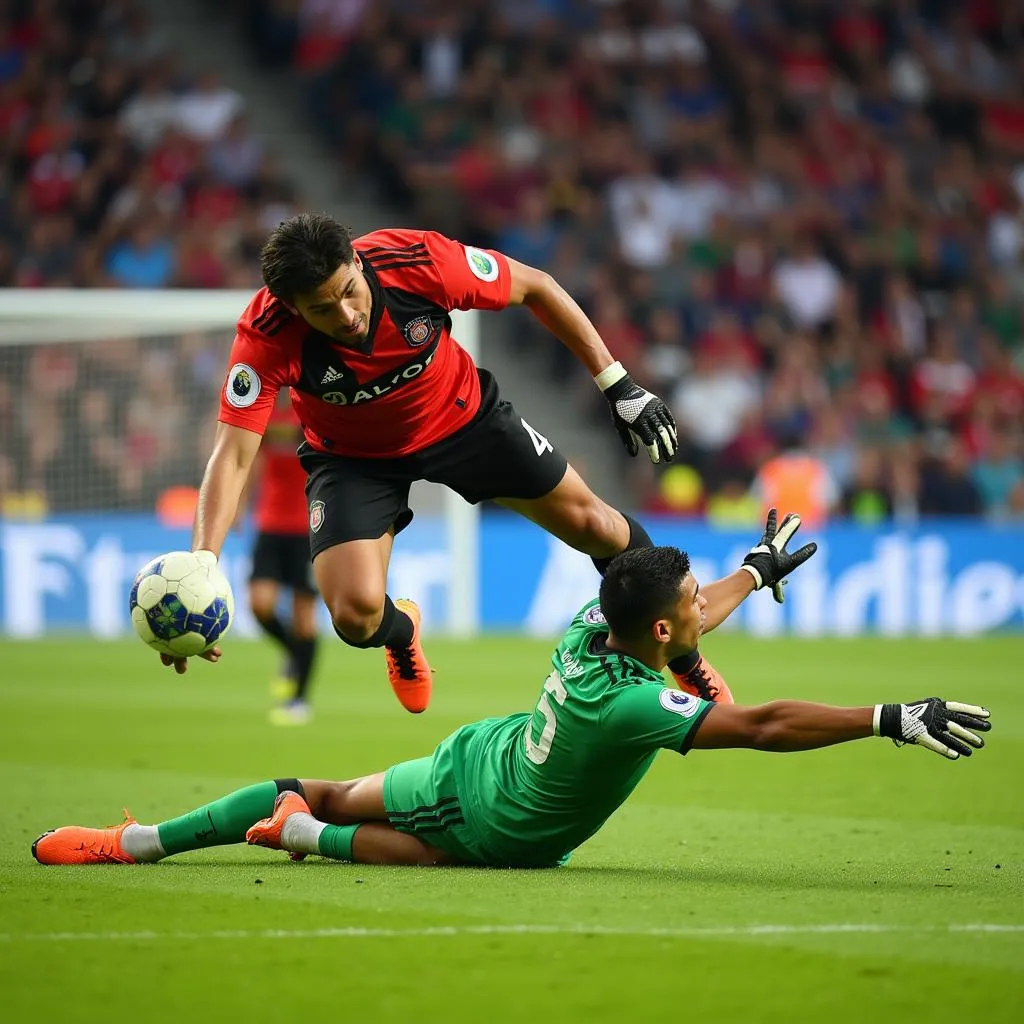 Luis Malagón making a diving save