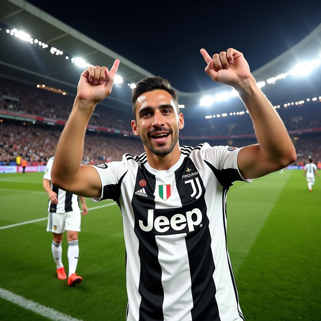 M. Pereyra ăn mừng chức vô địch Serie A cùng Juventus