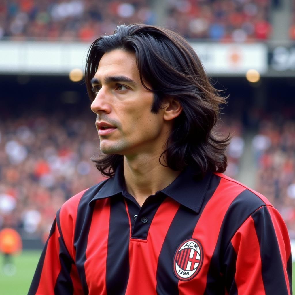 Paolo Maldini với mái tóc dài lãng tử