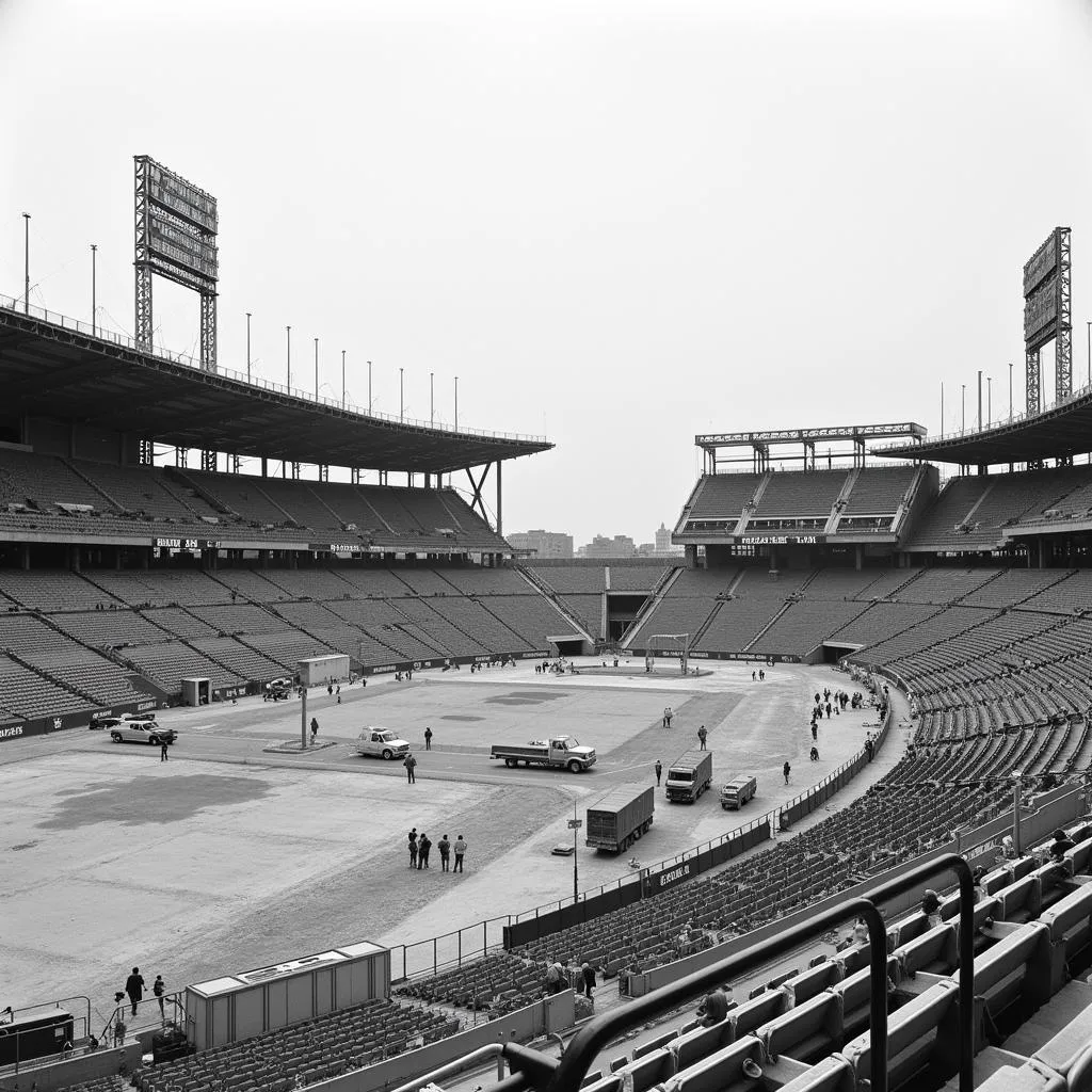 Mangueirão Stadium Under Construction in the 1970s