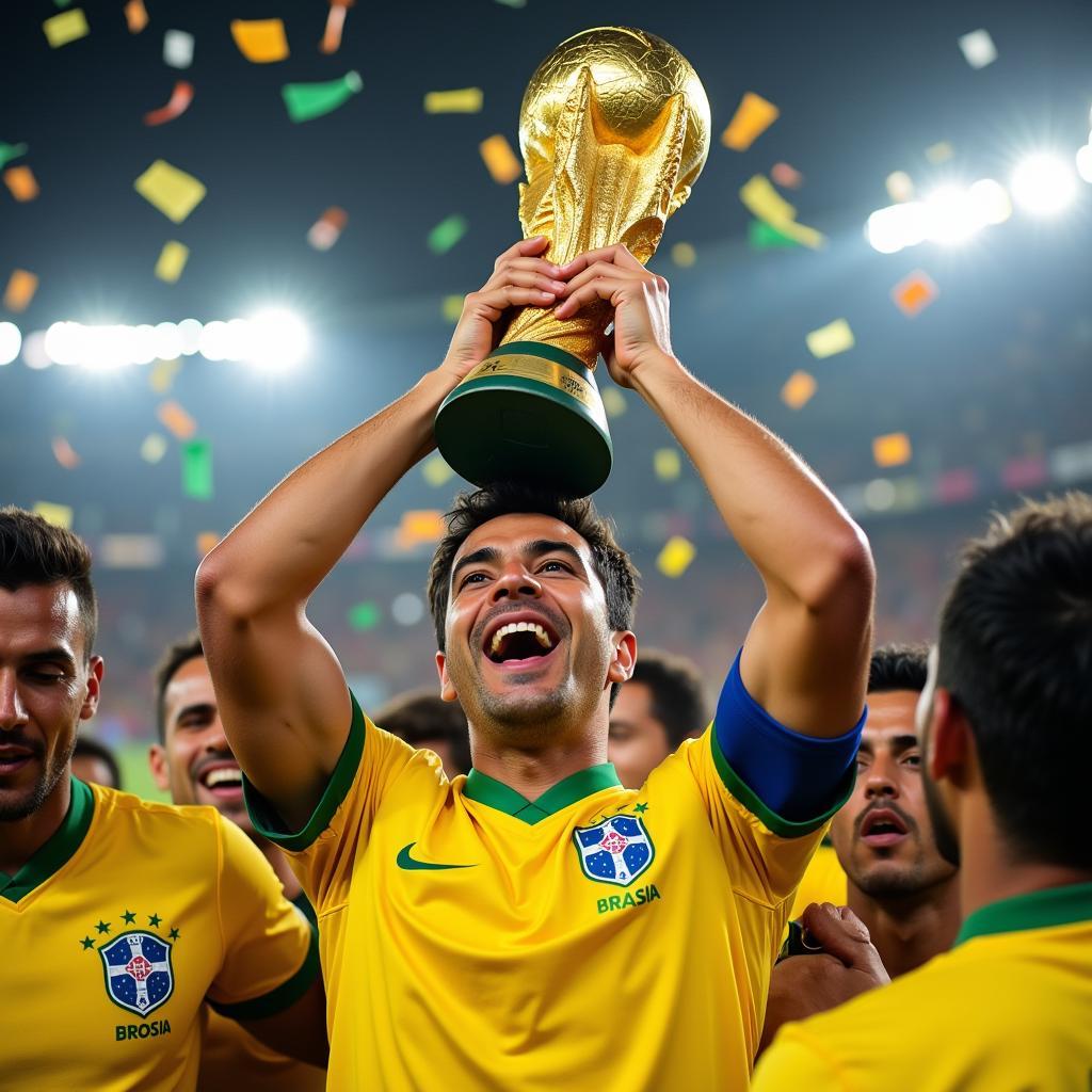 Marcos Cafu nâng cao cup vàng World Cup