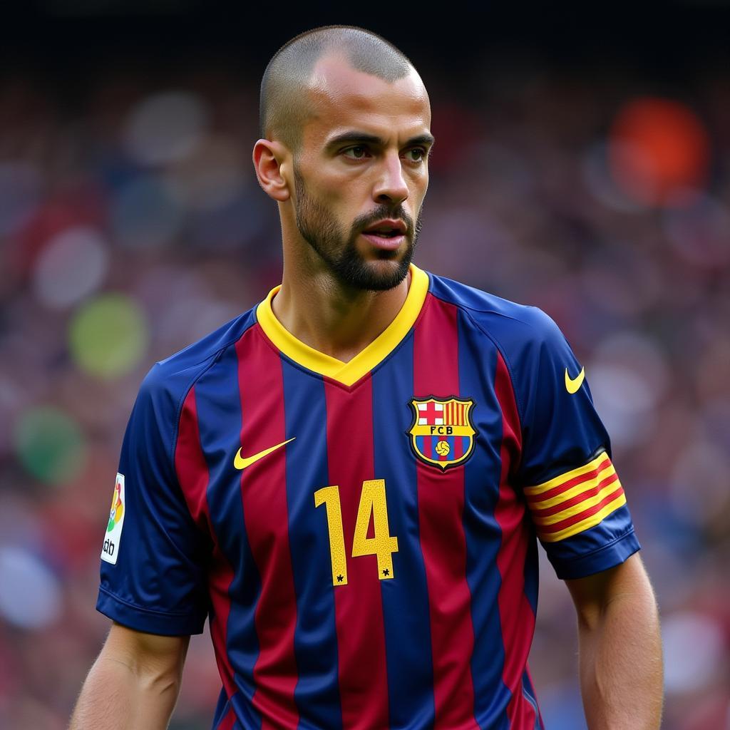 Javier Mascherano in Barcelona Jersey Number 14