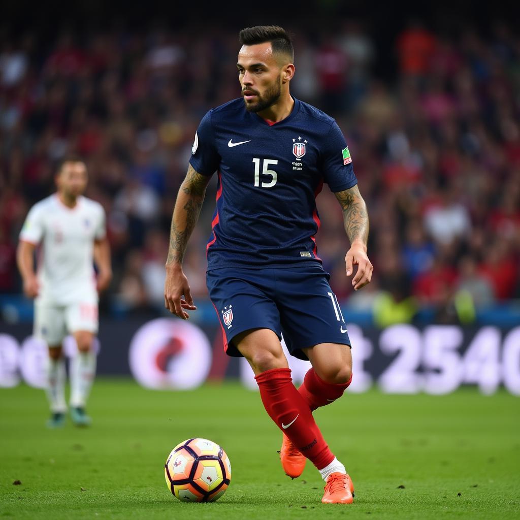 Mathieu Valbuena trong màu áo đội tuyển Pháp