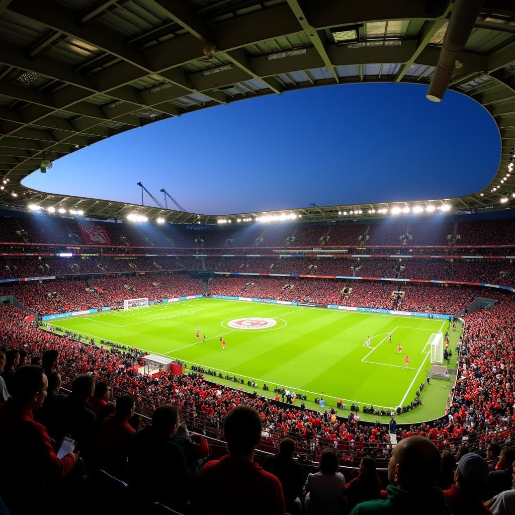 The vibrant atmosphere inside the Matmut Atlantique during a Bordeaux FC match