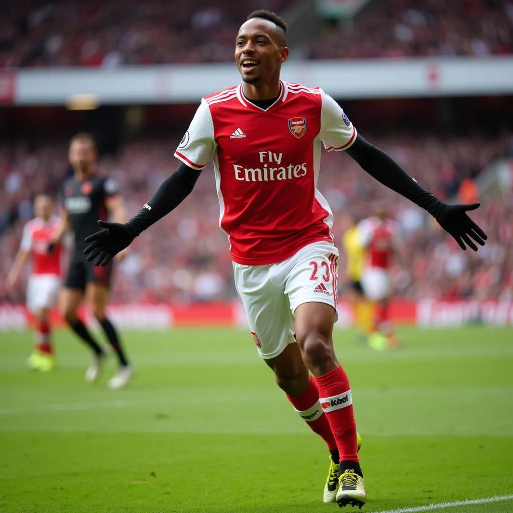 Matt Willock Celebrating a Goal for Arsenal