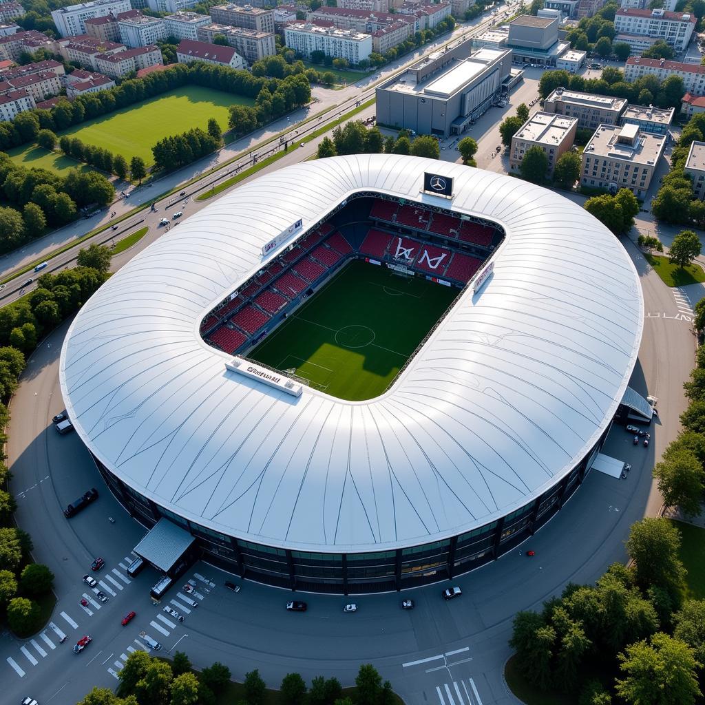 Aerial view of the Mercedes Benz Arena