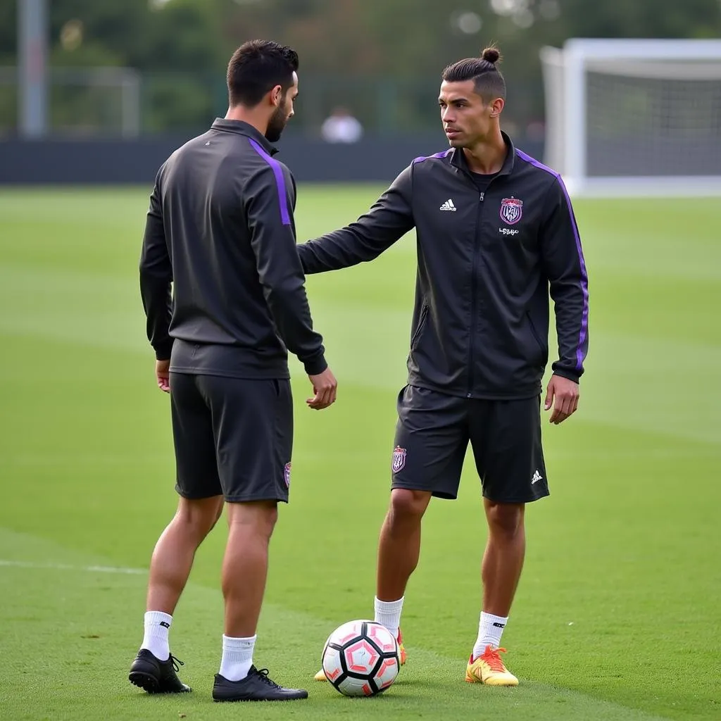 Miguel Paniagua huấn luyện Cristiano Ronaldo