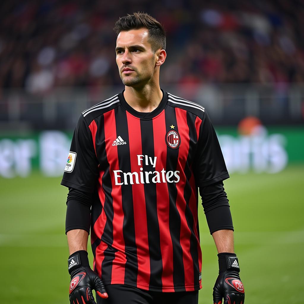 Mike Peterson Maignan trong màu áo AC Milan