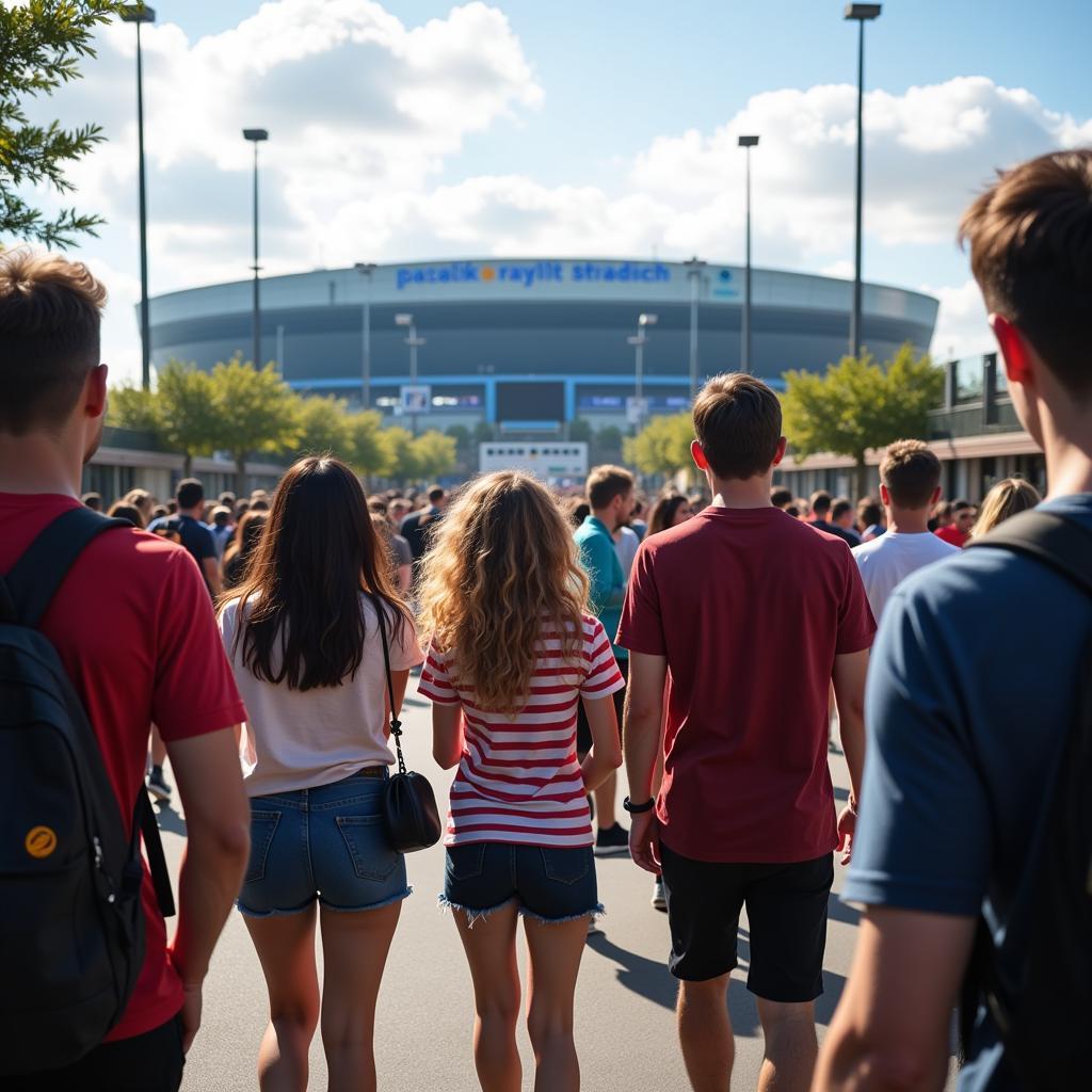 Người hâm mộ phấn khích di chuyển đến PayPal Stadium