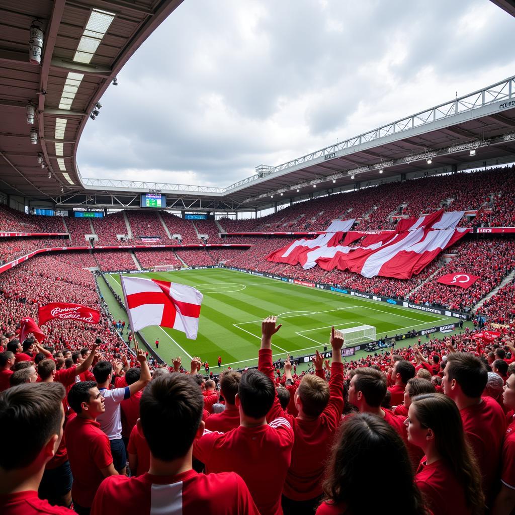 Skeid Fotball fans cheering passionately in the stands