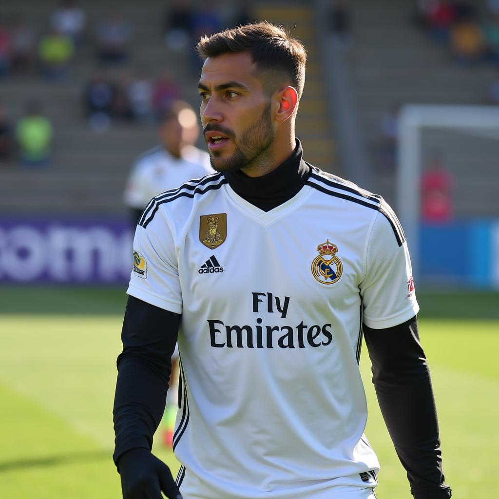 Noel Lopez trong màu áo Real Madrid.