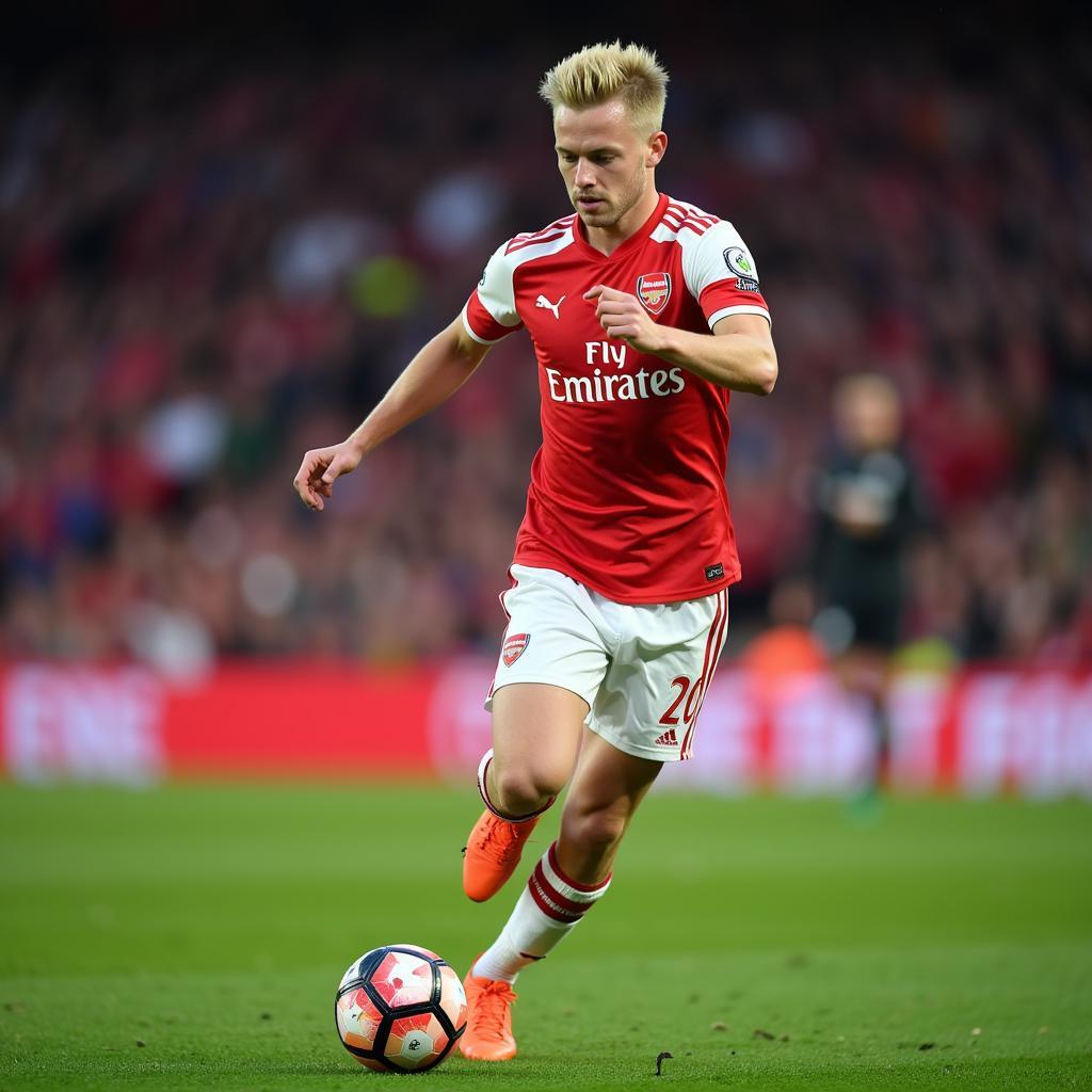 Oleksandr Zinchenko playing for Arsenal