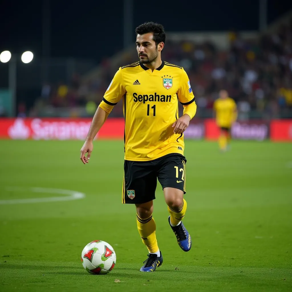 Omid Noorafkan trong màu áo Sepahan FC