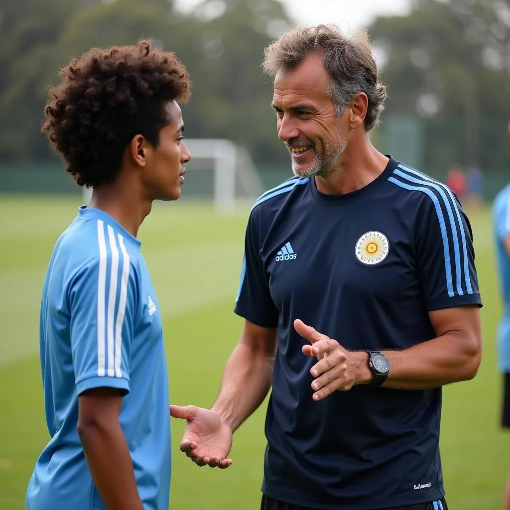 Pablo Aimar coaching Argentina youth team