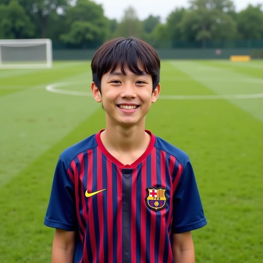 Paik Seung-ho trong màu áo Barcelona