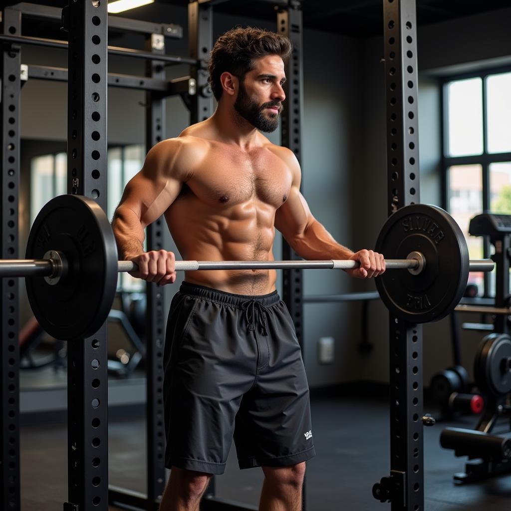 Pau Cubarsi training at the gym