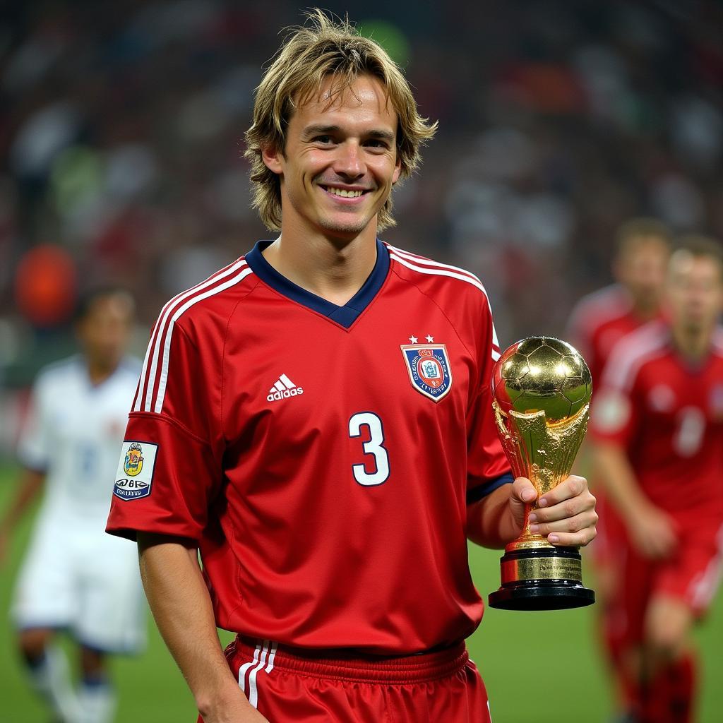 Pavel Nedved nâng cao Quả Bóng Vàng