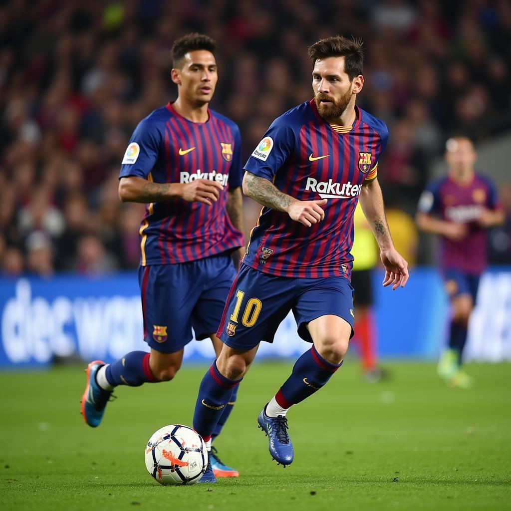 Lionel Messi thực hiện pha bóng tortol