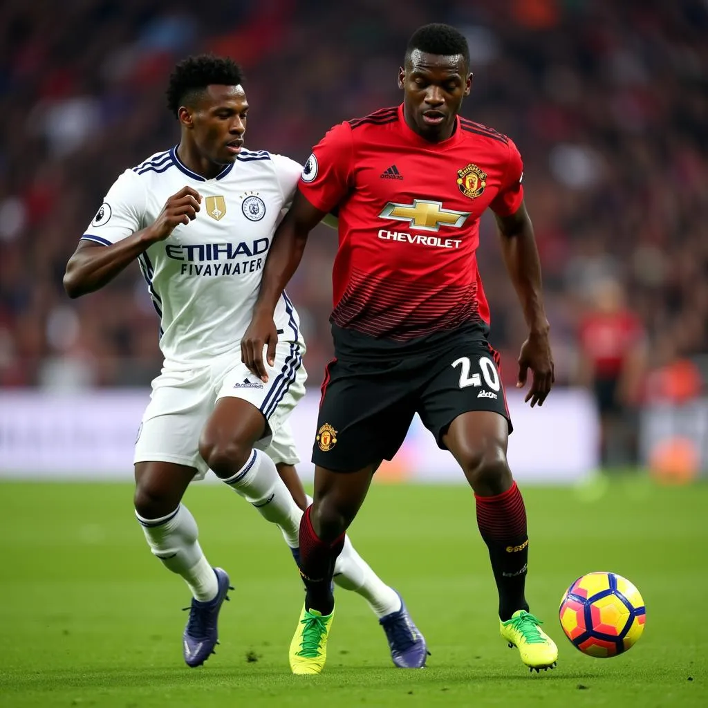 Pogba tranh chấp bóng quyết liệt