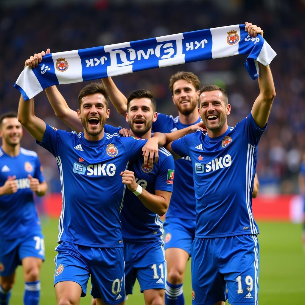 Porto Football Players Celebrating Victory