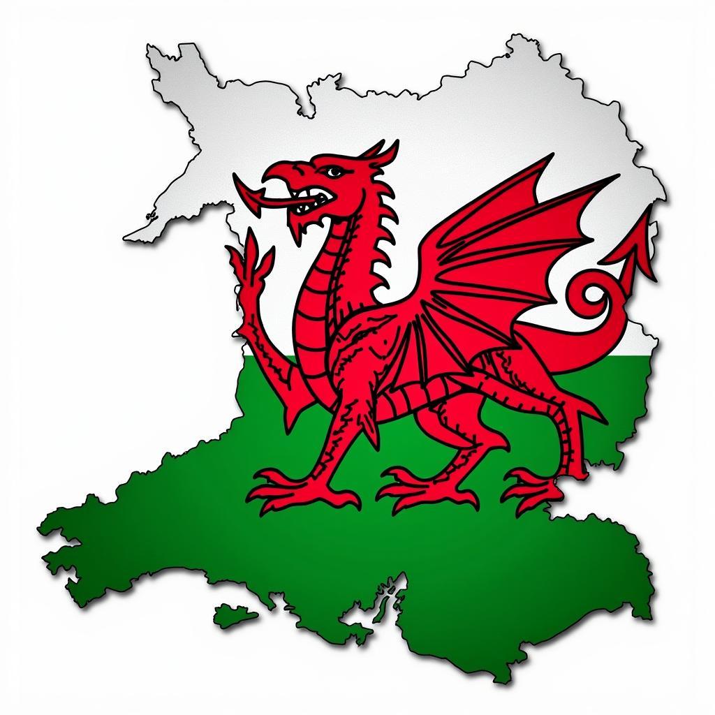 Quốc Kỳ Xứ Wales và Bản Đồ