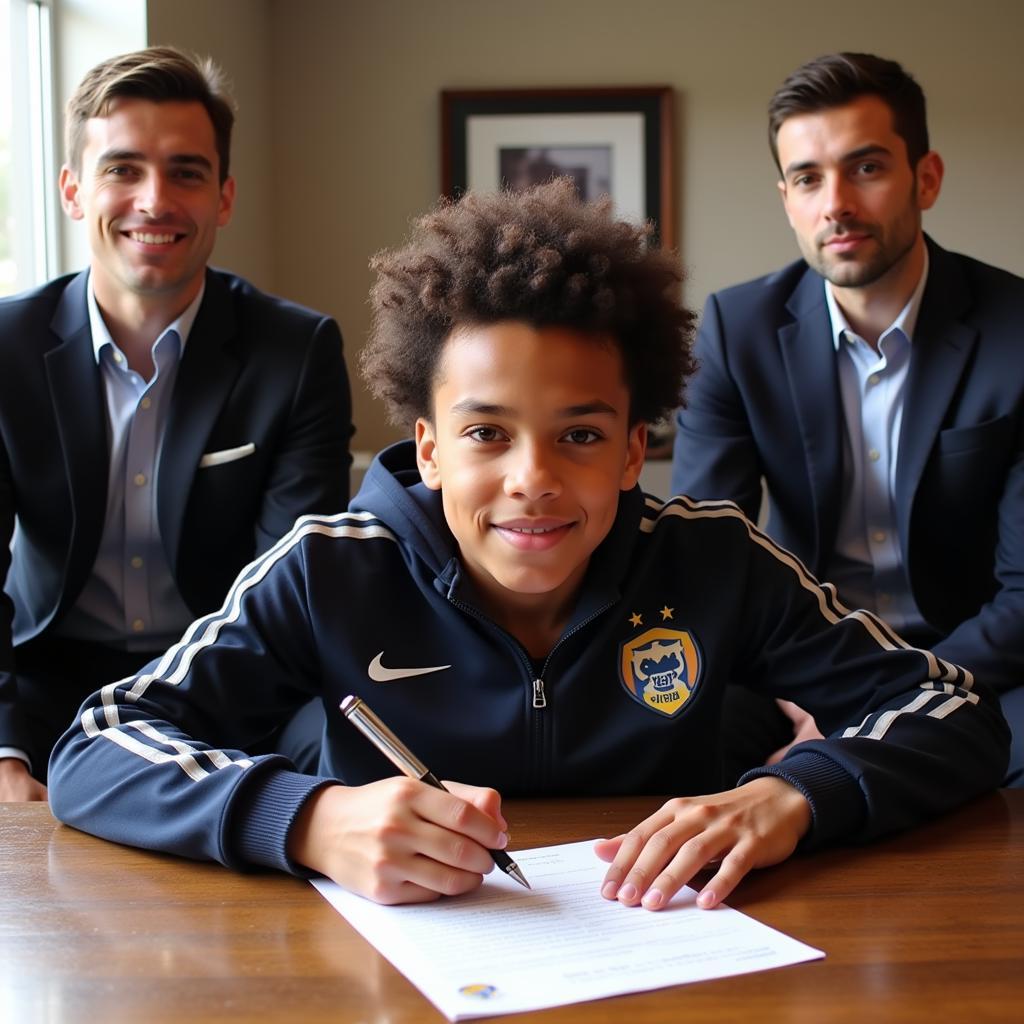 Rémi Cabral signing contract