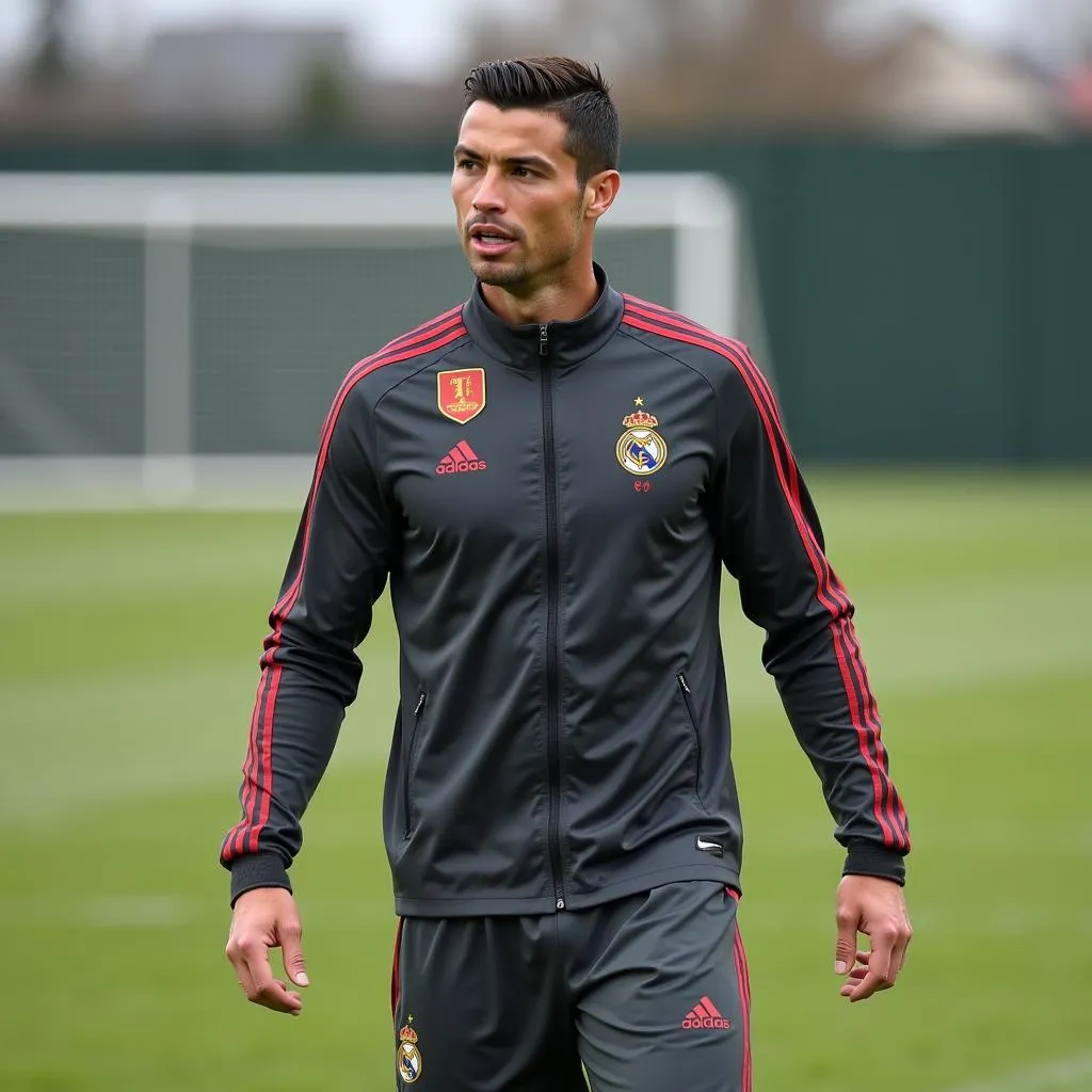 Cristiano Ronaldo tập luyện chăm chỉ trên sân cỏ