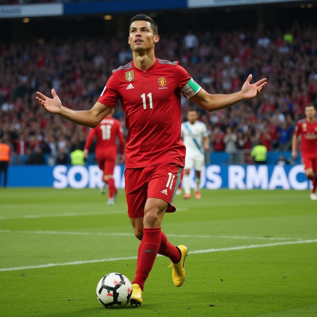 Ronaldo ăn mừng bàn thắng