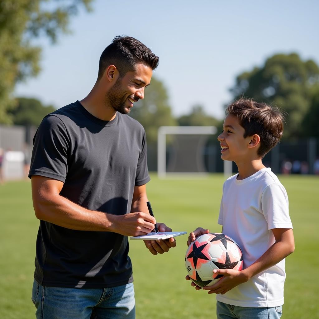 Ronaldo ký tặng người hâm mộ