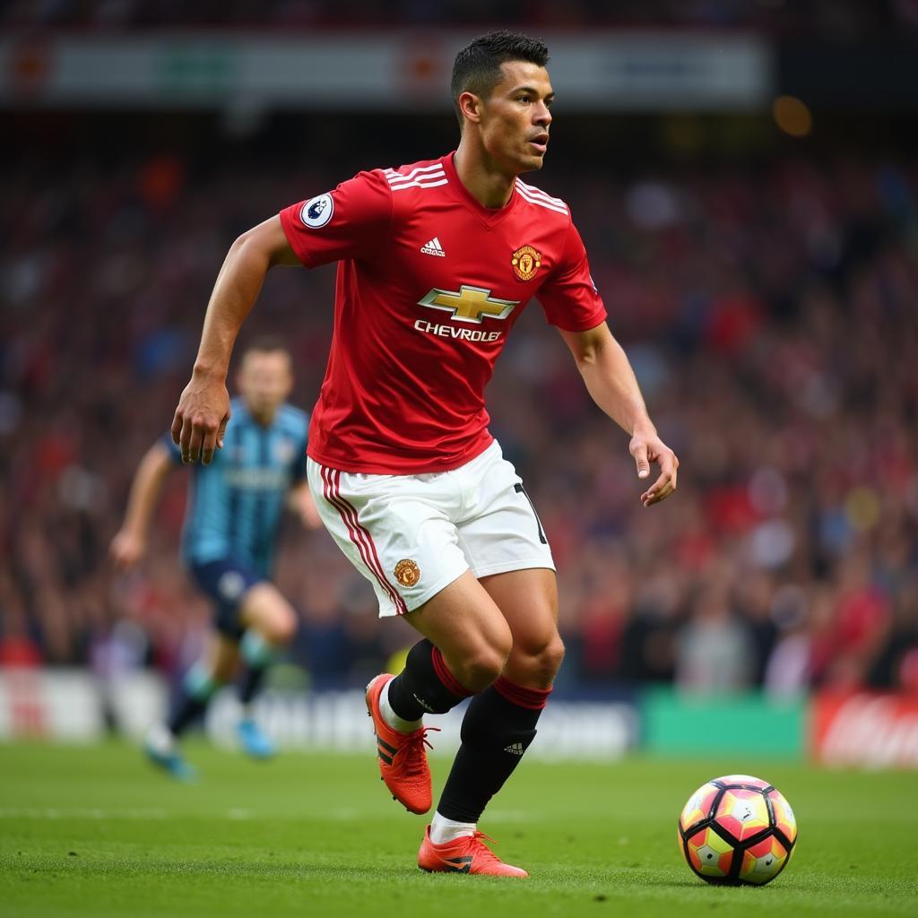 Cristiano Ronaldo thi đấu cho Manchester United