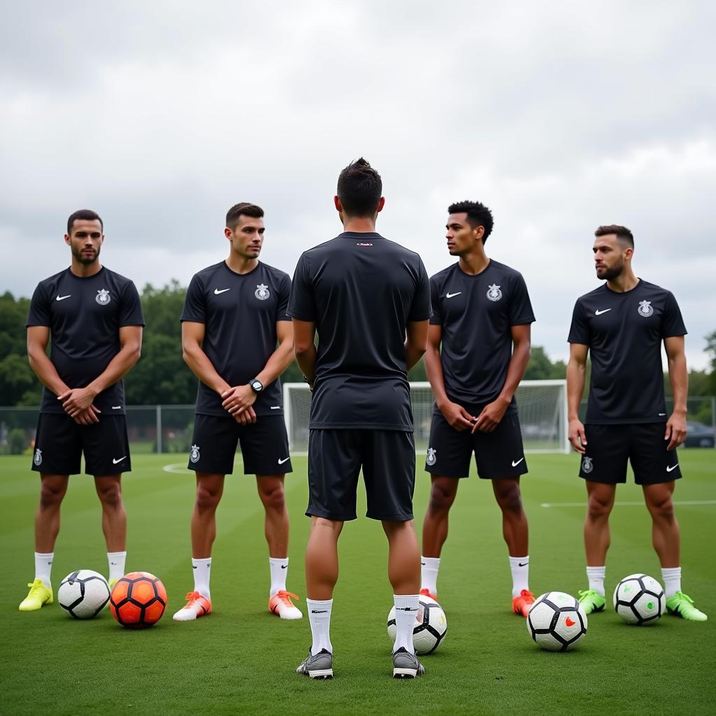 Ronaldo training with teammates