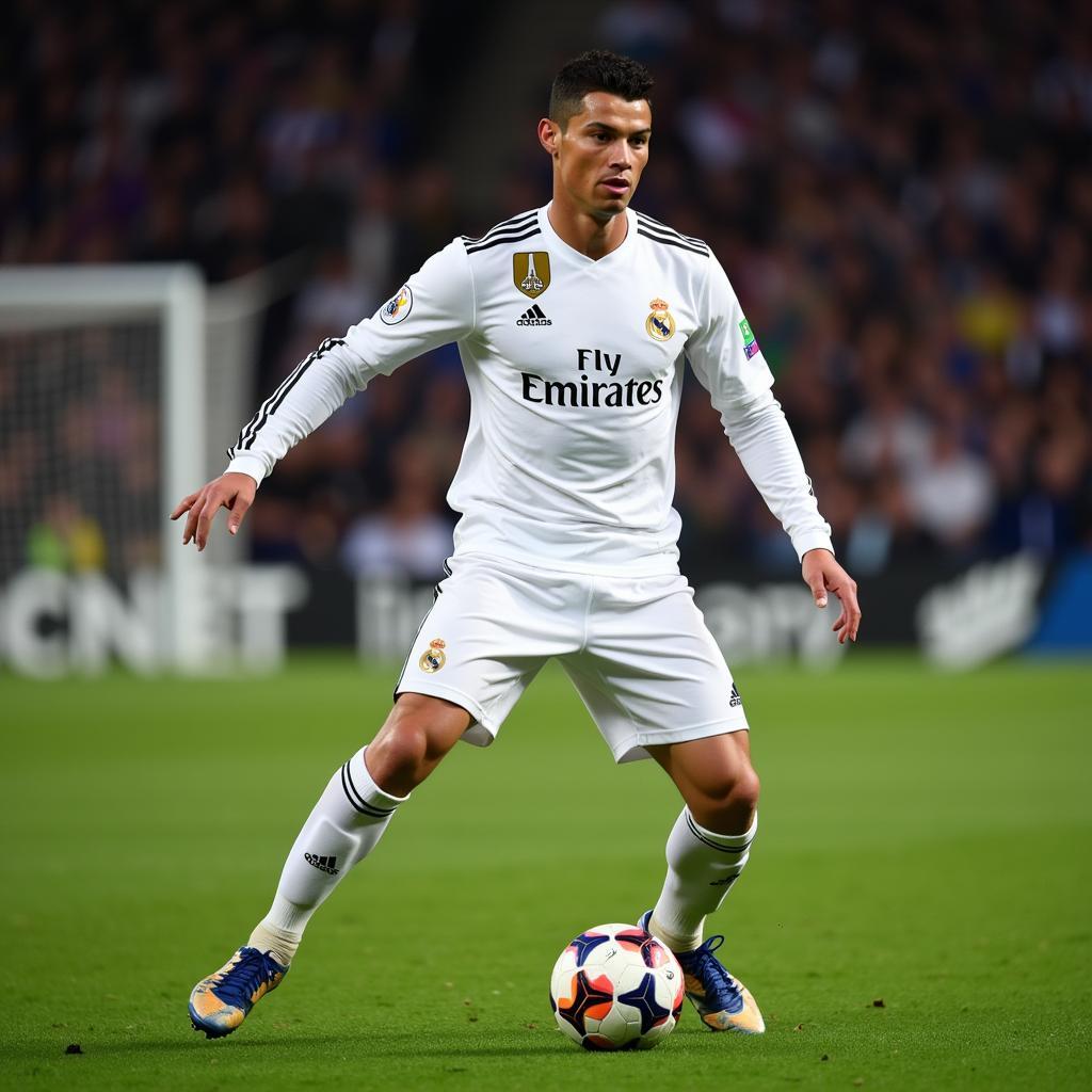 Cristiano Ronaldo thi đấu cho Real Madrid