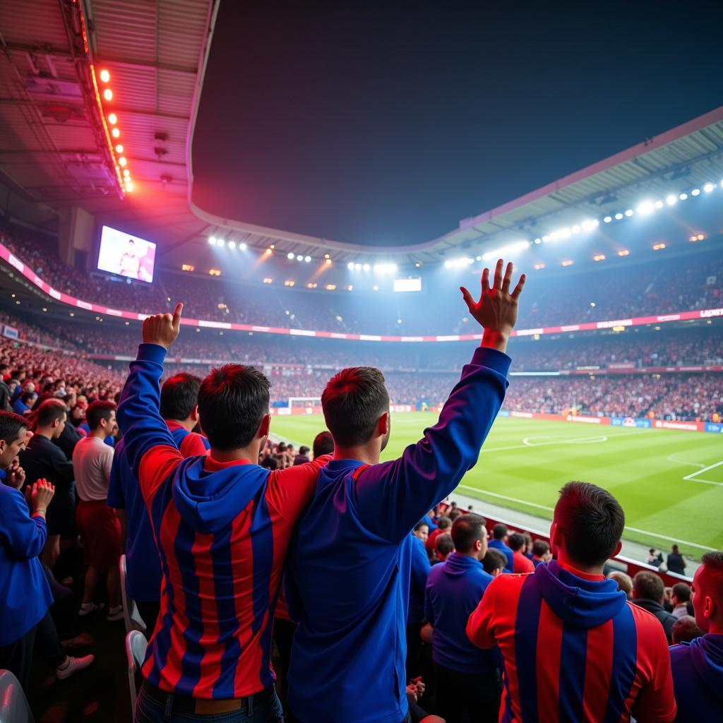 San Lorenzo soccer fans celebrating a victory