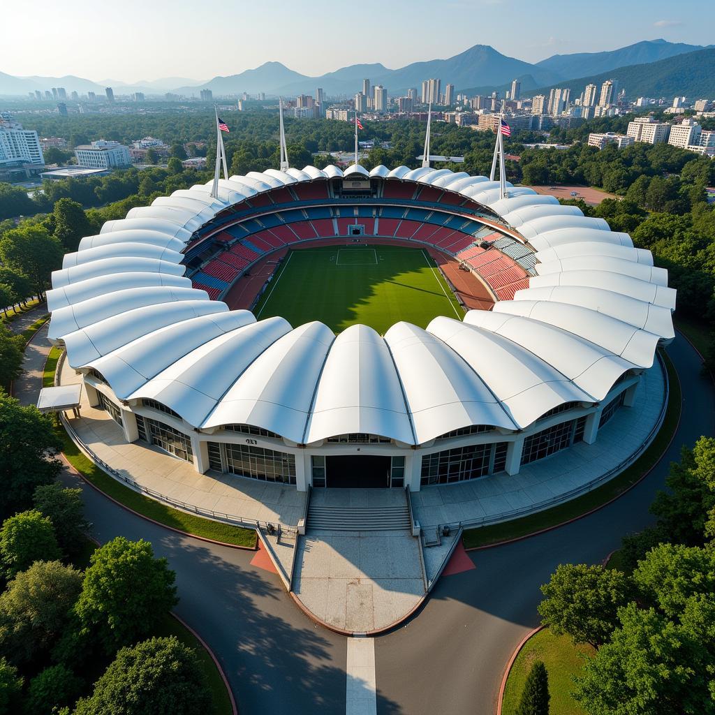 Balayogi Athletic Stadium viewed from above