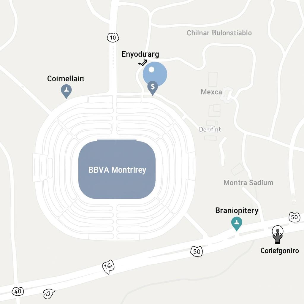 BBVA Monterrey Stadium Location Map