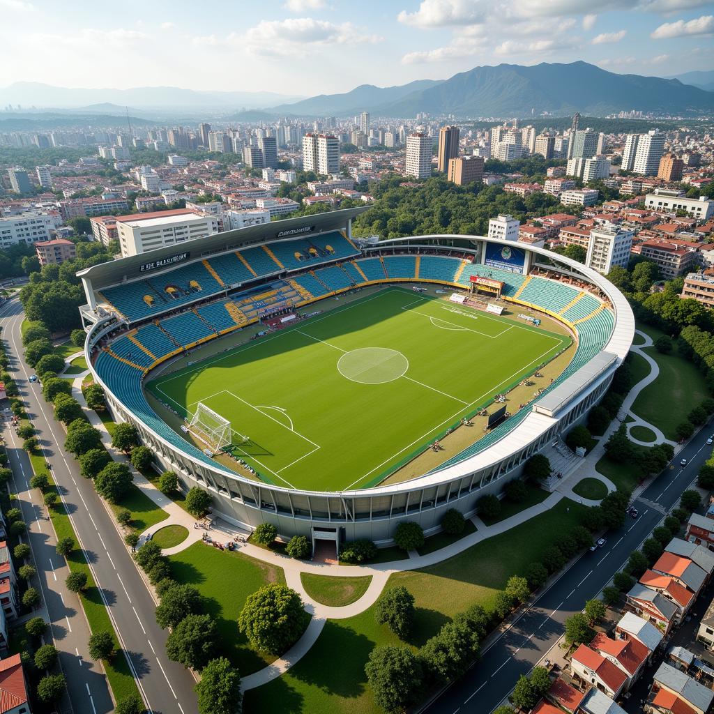 El Salvador new soccer stadium aerial view