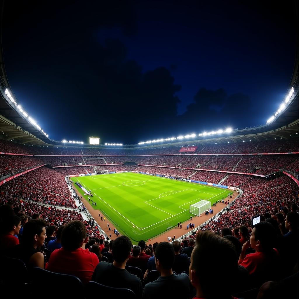 Estadio Necaxa under the night sky