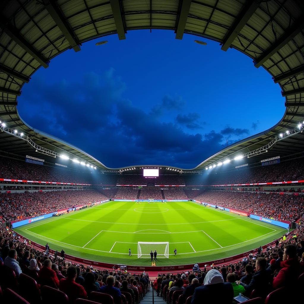 Hajduk Split Stadium at night