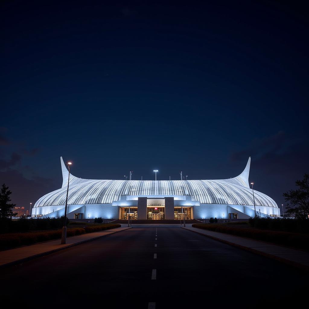 Kim Il Sung Stadium Pyongyang Night View