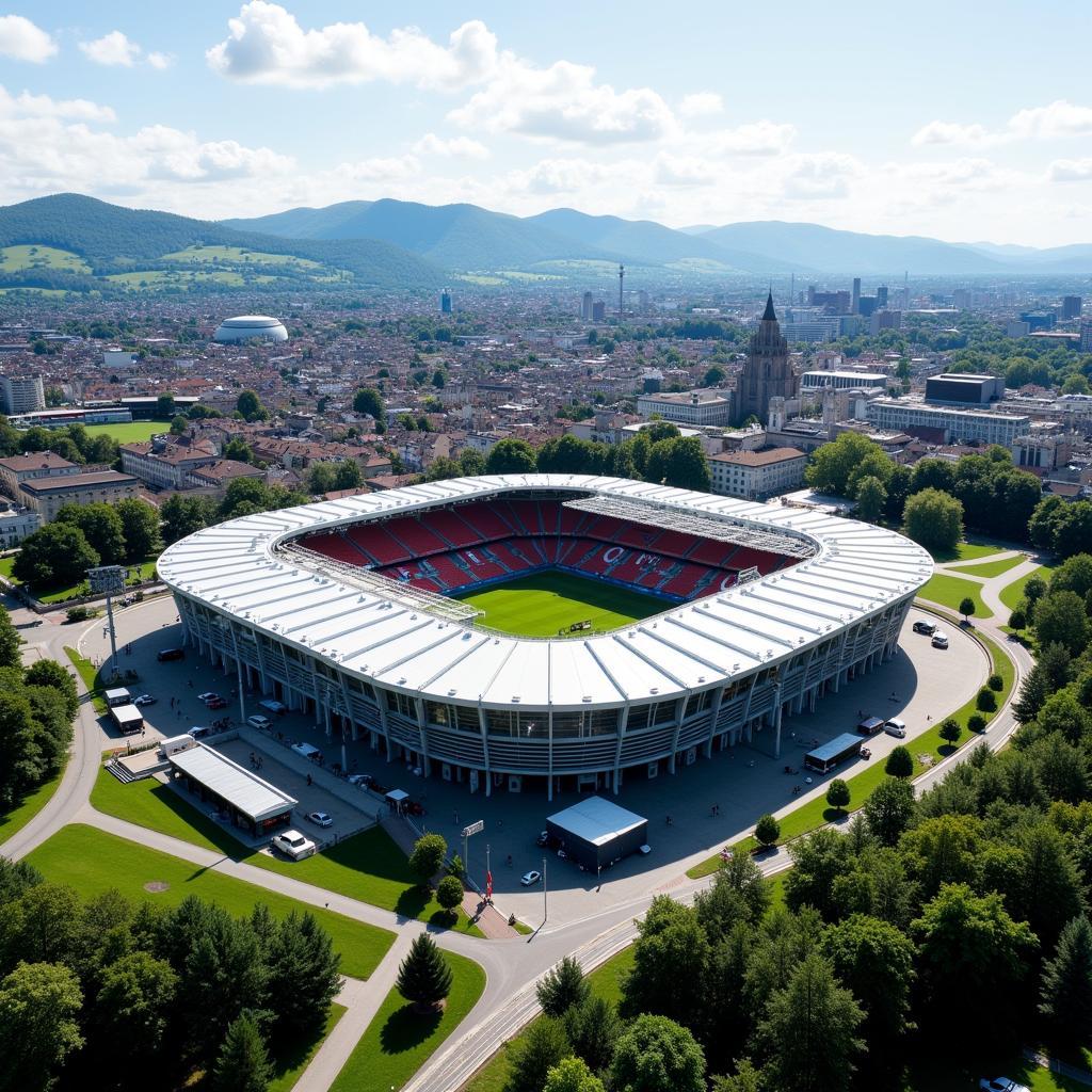 Sân vận động Stade de Suisse nhìn từ trên cao