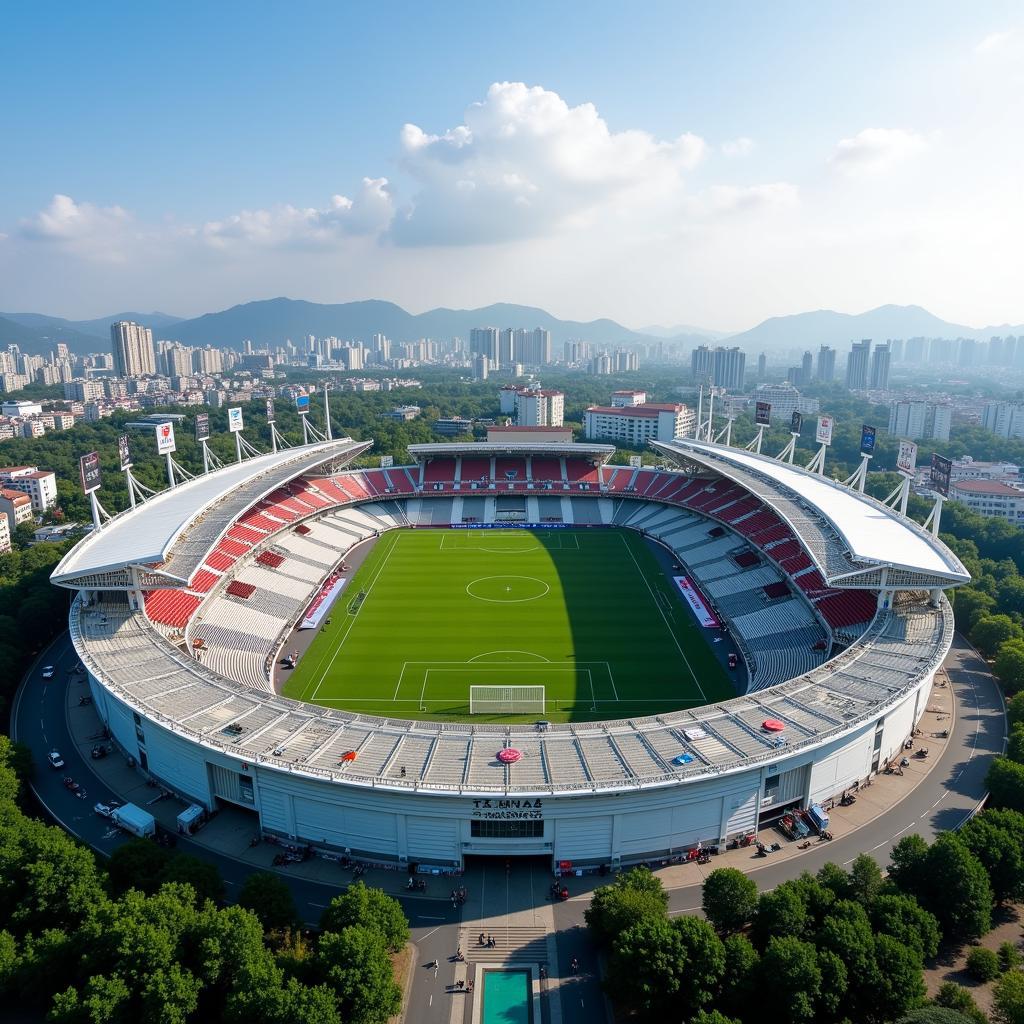 Sân vận động hiện đại Wuhan Sports Center Stadium, sân nhà của Wuhan Three Towns FC