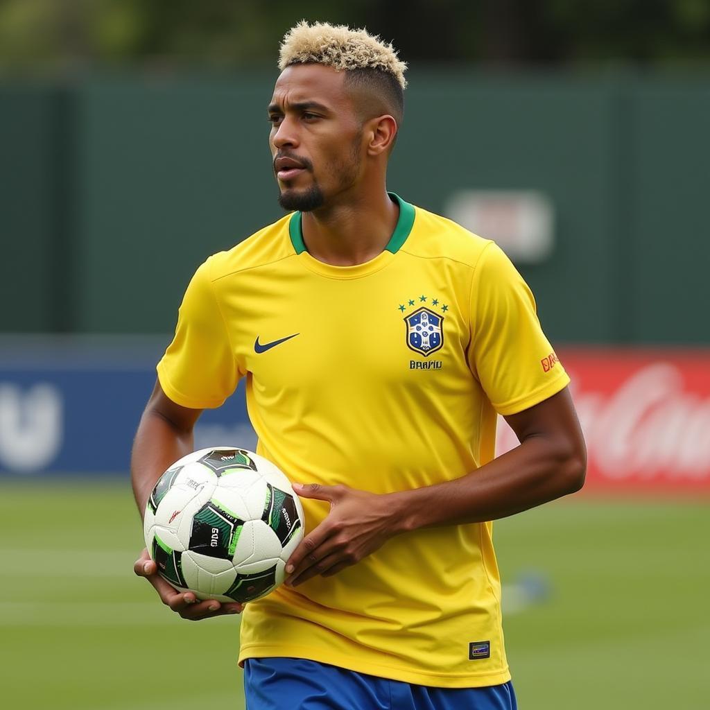 Savinho representing the Brazil national team