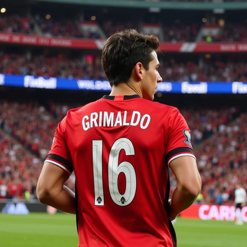 Grimaldo trong màu áo Benfica với số áo quen thuộc