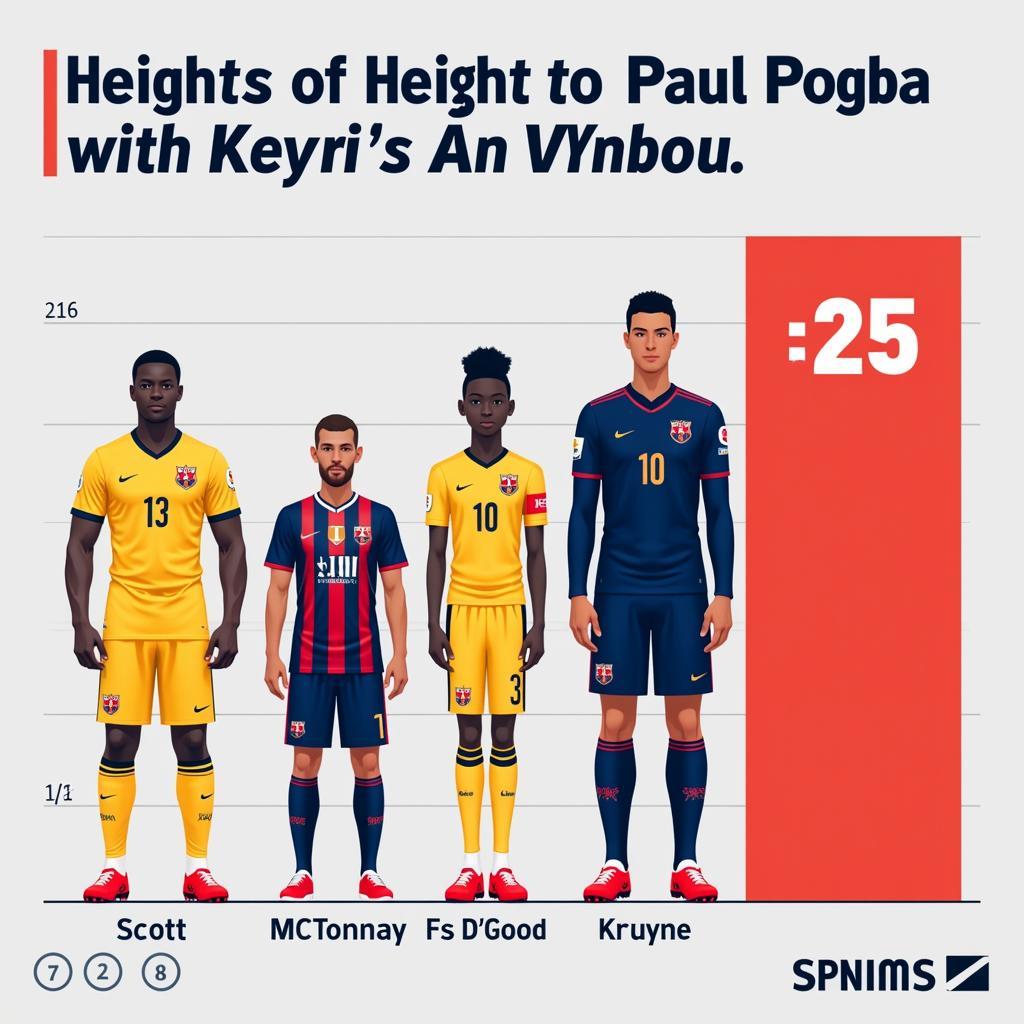 McTominay's height compared to other midfielders