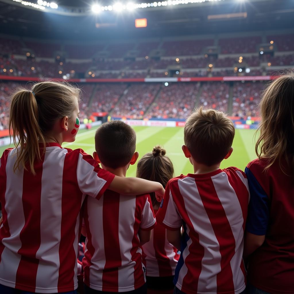 Sofia Balbi and Ignacio Rodriguez Children at a Football Match