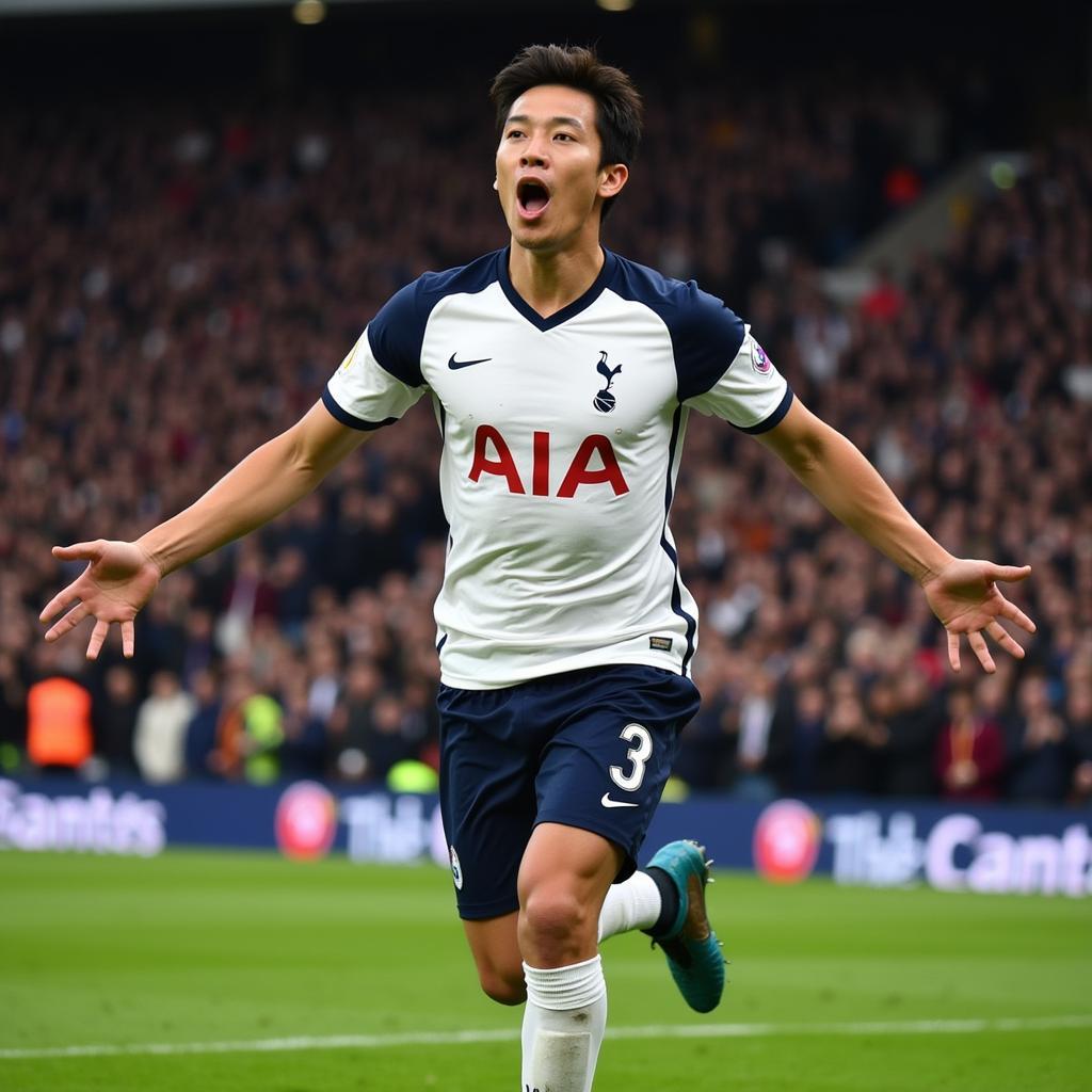 Son Heung-min scoring a goal for Tottenham Hotspur