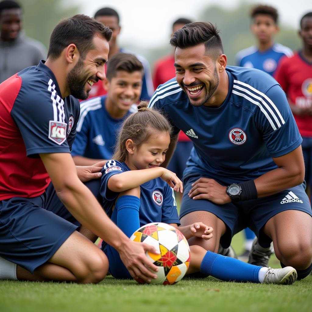 Sporting KC Players Participating in a Community Event