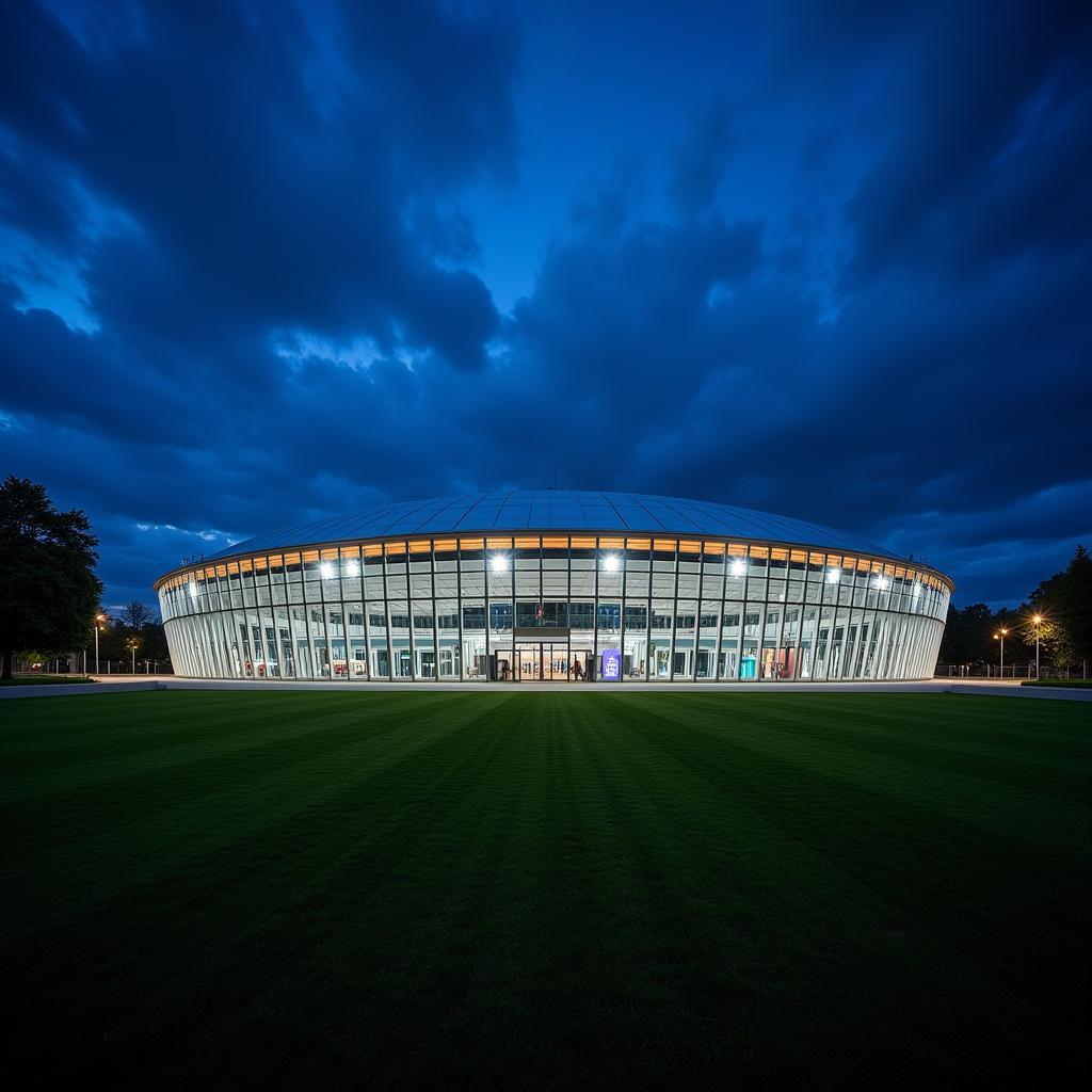 Volksparkstadion Exterior at Night