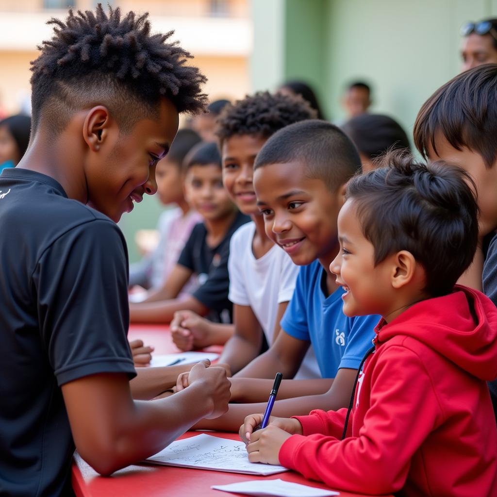 Yohandry Orozco inspiring young athletes