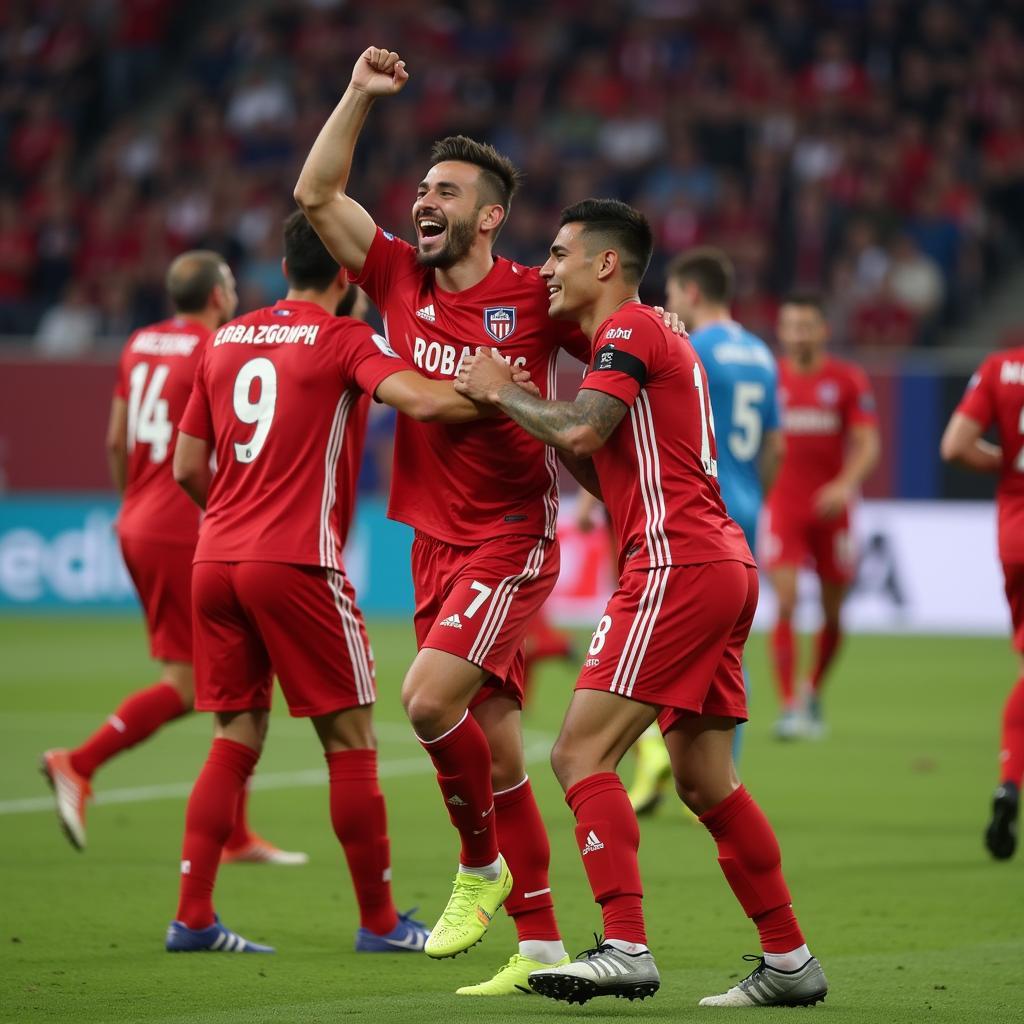 Yusuf Erdoğan celebrating a goal for Trabzonspor